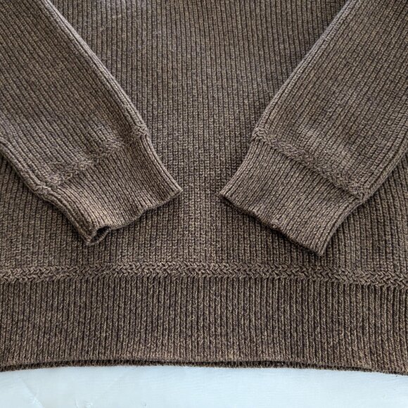 EDDIE BAUER Sweater Men's L Brown Henley Knit Long Sleeve Ribbed Accent Pullover - Picture 6 of 12